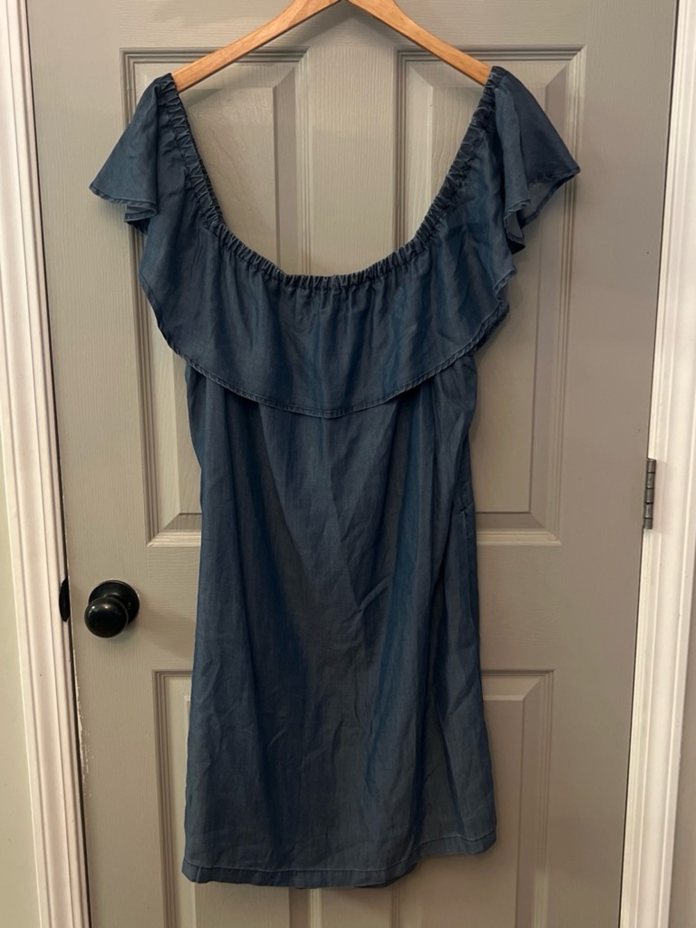 Tommy Bahama NWT Chambray Off Shoulder Tencel Dress L.